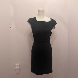 Helmut Lang Midi Cap Sleeve Dress Black Size 4